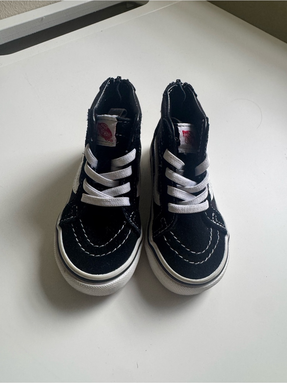 Toddler Black and White Hightop Vans